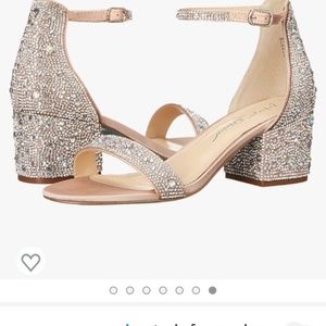 Betsey Johnson Silver and Nude Heels